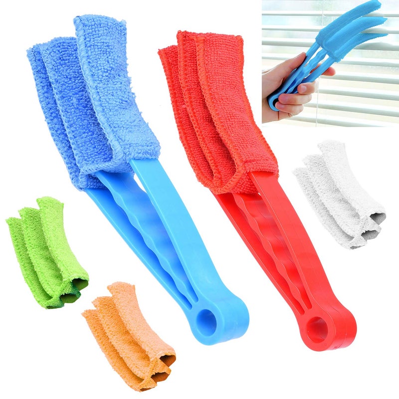 Kare Kind Window Blind Cleaner - 2 Clamps and 5 Removable Sleeves - Ideal Duster Cleaning Tool for Blinds, Shutters, Shades, Air Conditioner Vent Covers, etc. - Quick, Easy, Washable, Reusable - Firm Wipe - Image 1